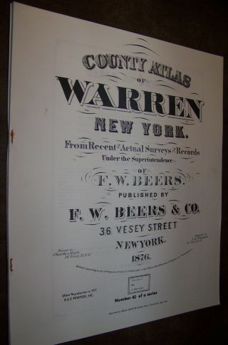 1876 Warren County Ny Atlas Map Fw Beers Adirondack Bolton Horton,  1977 Reprint
