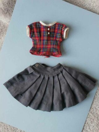 Vintage Tagged Vogue Jill Doll Pleated Skirt & Plaid Top