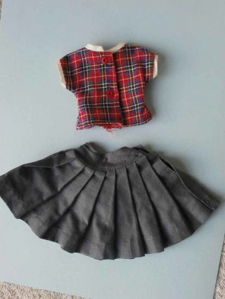 Vintage Tagged Vogue JILL Doll Pleated Skirt & Plaid Top 2
