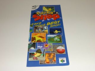 Pokemon Snap Brochure Nintendo 64 N64 Employee Store Display Promo Rare