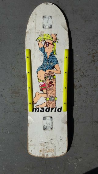 Vintage 1980s Madrid Rare 36 " Mike Smith Long Board Skateboard Deck Og
