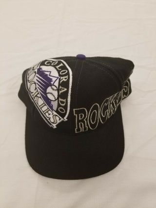 Rare Vintage Mlb Colorado Rockies Big Logo Snapback Hat Cap The Game Never Worn
