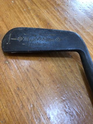 Antique Vintage Wright And Ditson St.  Andrews Accurate Hickory Shaft Putter
