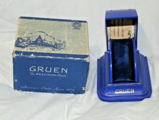 Rare Vintage Gruen Curvex Watch Box & Cardboard Box Art Deco 1930s 40 