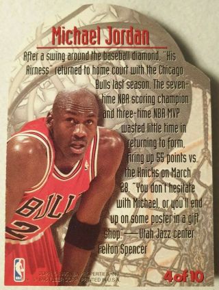 1995 - 96 Fleer Metal Michael Jordan ' Maximum Metal ' Rare Die - Cut Insert 4 of 10 3