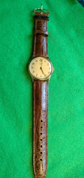 Vintage Timex Q Quartz Gold Tone Watch
