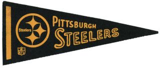 Rare Vintage 60s Nfl Felt Mini Pennant Pittsburgh Steelers Football Old