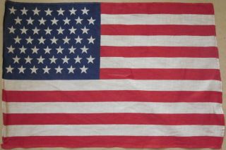 Rare 1959 Cloth 49 Star American Flag With Sewn Borders