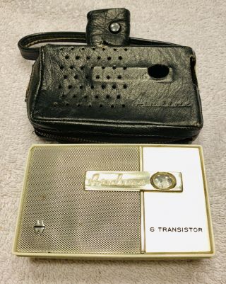 Vtg Rare Airline 6 Transistor Radio Model Gen - 1202 Japan Mid Century