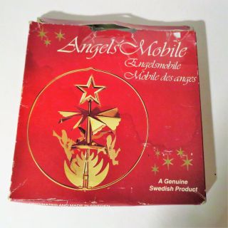 Vintage Swedish Brass Angel Mobile W/ Box.  Christmas Decor 5 ".  Rare.