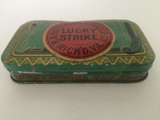 Antique Lucky Strike Tobacco Tin Box Cut Plug w/ Union Label & Tax Stamp 2