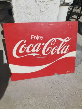 Vintage Enjoy Coke Thick Plastic Store Display Sign 15x12 Antique Very Cool Rare