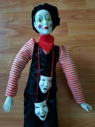 Mann 1985 Porcelain Doll,  Clown Harlequin