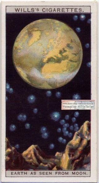Earth As Seen From The Moon Solar System Astronomy C90 Y/o Trade Ad Card