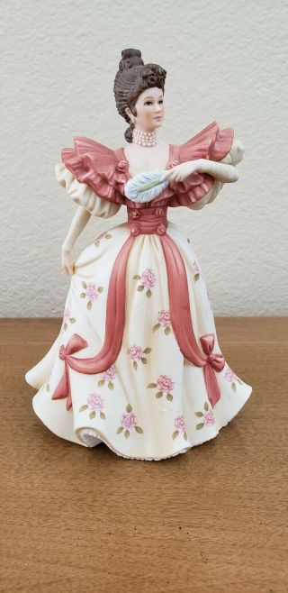 Antique Dresden Porcelain Lace Figurine Of Lady In Chair