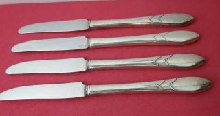4 Oneida Community 1932 Lady Hamilton Silverplate Luncheon Grille Knives 8 1/2 "