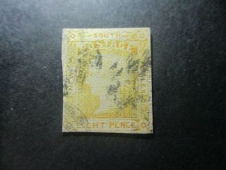 Nsw Stamps: 8d Yellow Laureates Imperf - Rare (g37)