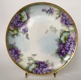 Antique Gda Limoges France Hand Painted Floral Porcelain Plate.