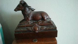 Antique Rare Art Deco Bookend Cast Bronze Elk Jb 1923 Heavy Minty