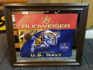 Budweiser Salute To The United States Army Mirror Picture Man Cave Rare
