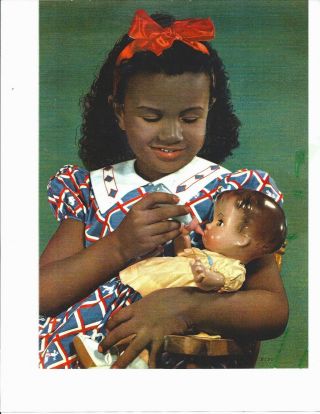 Black Folkart.  Black Girl With Patsy Doll.