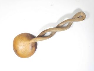 Vintage Antique Primitive Hand Carved Wooden Large Spoon Ladle 12 