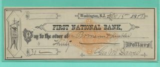 1880 Bormann & Kuebler Brewery Easton,  Pa.  Very Rare Bank Check