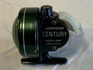 Vintage Johnson Century Model 100b Spin Casting Fishing Reel Made In The Usa