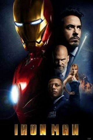 Iron Man Movie Poster Cast Collage Rare Hot 24x36