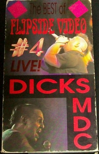 The Best Of Flipside Video 4 Live Dicks And Mdc Punk Rock Music Rare Oop Vhs