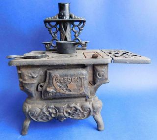 Gorgeous Crescent Usa Cast Iron Miniature Stove With Accessories