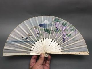 19th Century Chinese/japanese Handmade Bone Fan