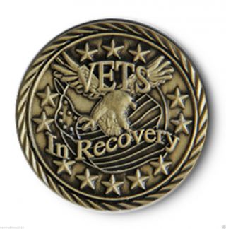 Antiqued Bronze Vets In Recovery Aa/na 12 Step Recovery Program Coin/token/chip