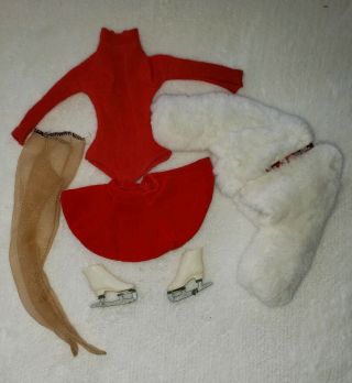 Vintage Barbie Icebreaker 942 Ice Skate Complete Skating Outfit Minty Fur