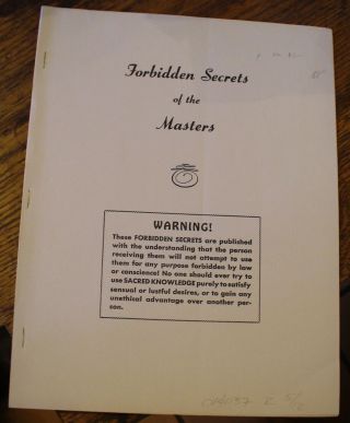 Forbidden Secrets Of The Masters 10 Monographs Collected Divine Meditation Rare