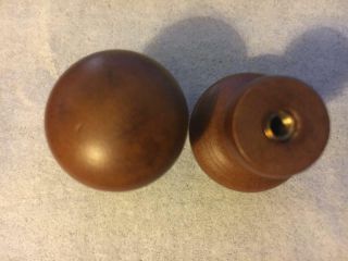 12 Vintage Style Cherry Stained Wood Knobs Pulls Cabinet Furniture Hardware