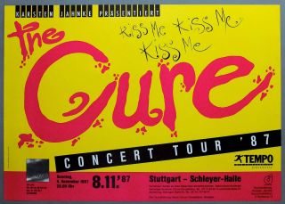 The Cure - Rare Vintage Stuttgart 1987 Kiss Me Concert Poster