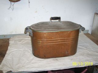 Antique Copper Kettle Boiler With Lid