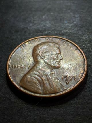 Gem Rare Error 1971 S Lincoln Penny No Fg On Reverse
