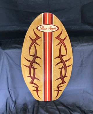 Vintage " Pure Style " Graphic Skim Boogie Body Board For Water Sports,  Surf Decor