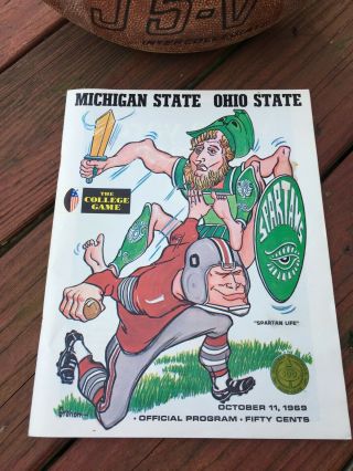 Rare Near 1969 Ohio State Buckeyes Vs.  Michigan State Football Game Program