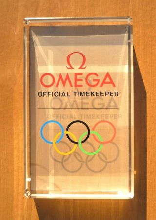 Rare Omega Watch Olympics Plexiglas Display Piece -
