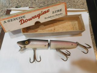 Heddon Giant Jointed Vamp Vintage Wood Lure Correct Box Great Color