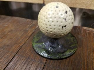 Old Paint Antique Cast - Iron Golf Ball Paperweight.  Hubley?
