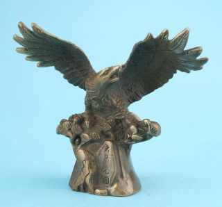 Old Bronze Hand - Cast Buddhist Eagle Figurine Statue Spiritual Colle