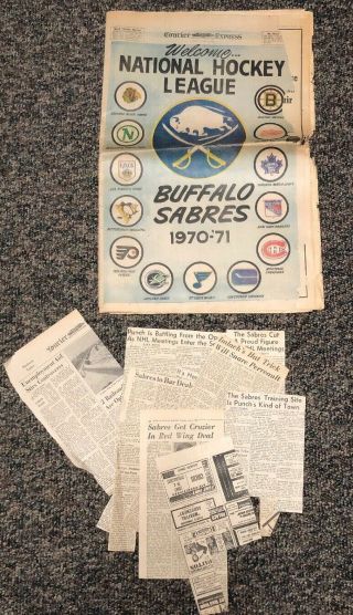 Rare Oct 18th 1970 Buffalo Sabres Newspaper Courier Express W/extra Ads Wow