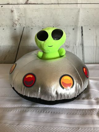 Green Alien Ufo Flying Saucer Shiny Spaceship Plush Rare