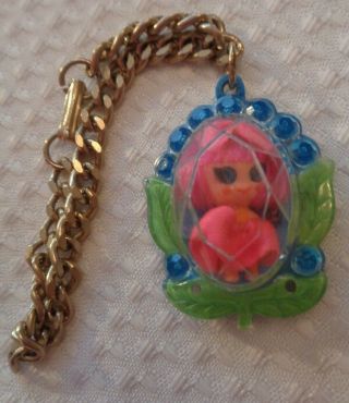 Vintage Jewelry Kiddles Mini Doll Bracelet 1967 W Chain & All Gems Mattel Charm