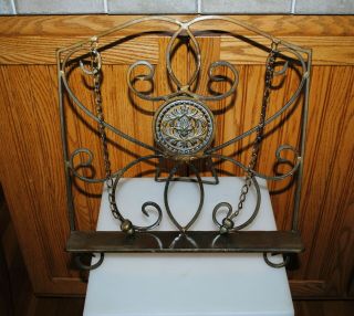 Large Ornate Antiqued Metal Book Holder Display Cook Book Bible Page Weights