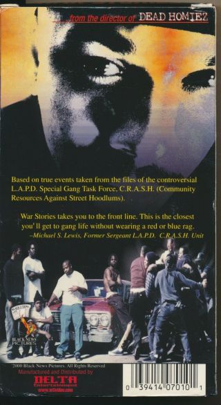 War Stories Interviews With L.  A.  Gangbangers Monster Kody Crips Bloods VHS Rare 2